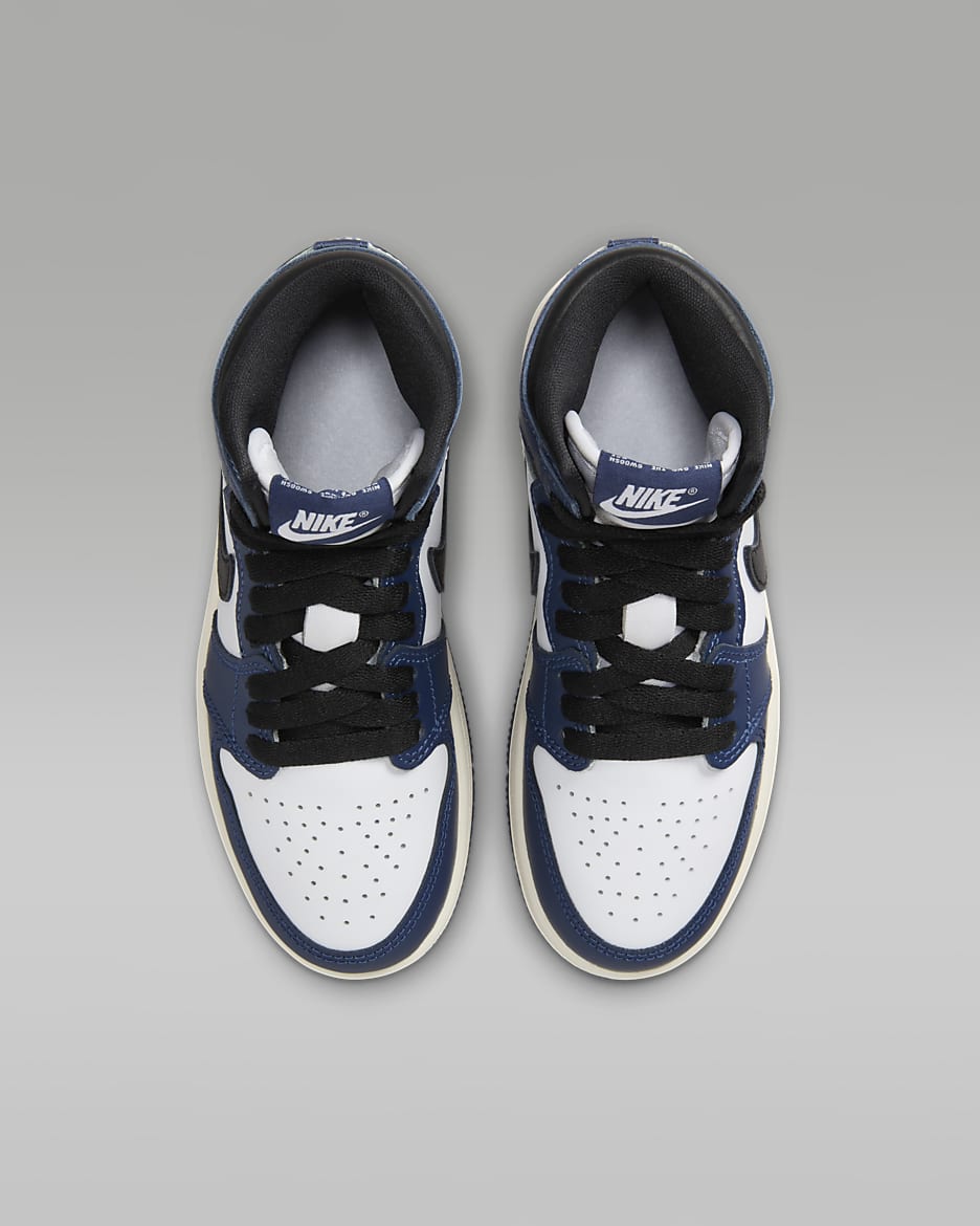 Jordan 1 Retro High OG Midnight Navy Little Kids Shoes. Nike